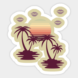 Summer Retro Sunset Sticker